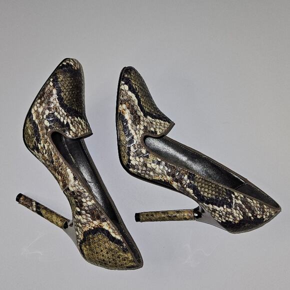 Worthington Snakeskin Pumps Womens 6 Python Stiletto Heel Career Glam Sexy Boss - Picture 9 of 9